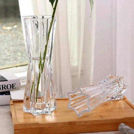 Heavy Glass Star Vase Home & Garden Vases