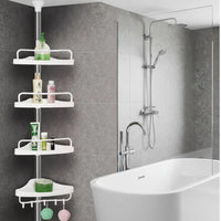 4-Tier Telescopic Corner Shelf Organizer Adjustable Height Bathroom Kitchen Living Room Storage Home & Garden Shower Caddies