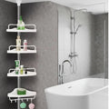 4-Tier Telescopic Corner Shelf Organizer Adjustable Height Bathroom Kitchen Living Room Storage Home & Garden Shower Caddies