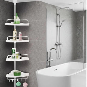 4-Tier Telescopic Corner Shelf Organizer Adjustable Height Bathroom Kitchen Living Room Storage Home & Garden Shower Caddies
