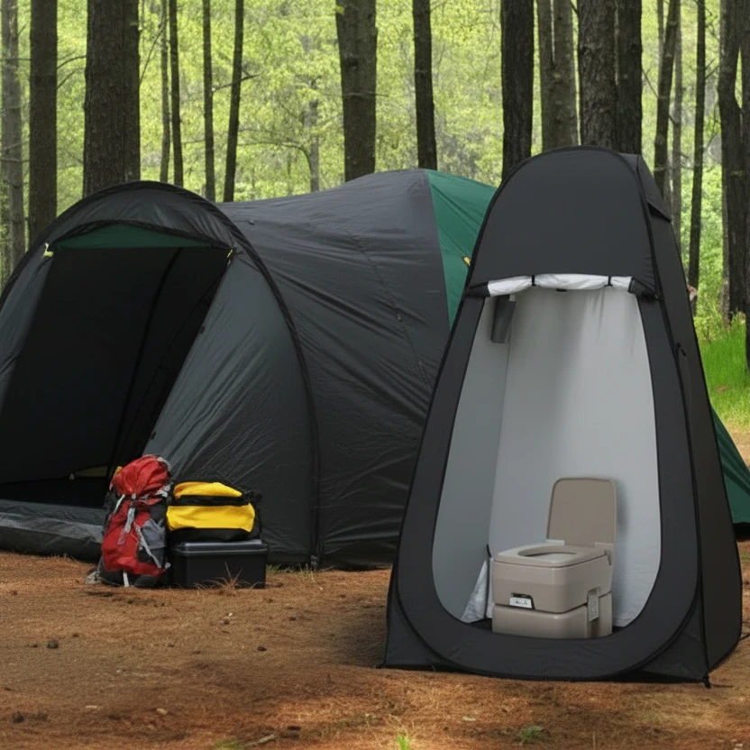 Pop Up Privacy Tent Camping Shower Dressing Toilet Changing Room Portable Outdoor Black Home & Garden Privacy Enclosures