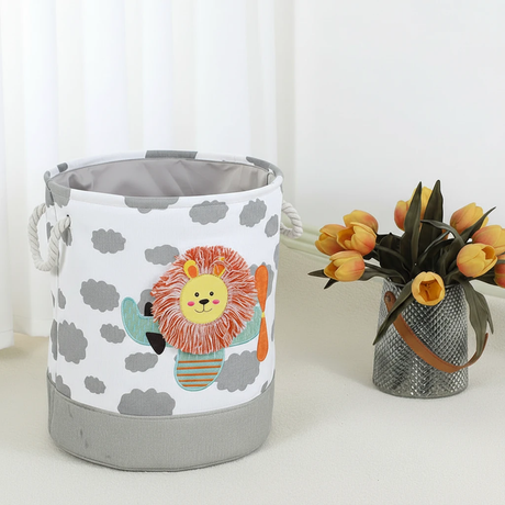 Fabric Storage Basket - Dinosaur Print, Foldable Kids Organiser Home & Garden Household Storage Containers