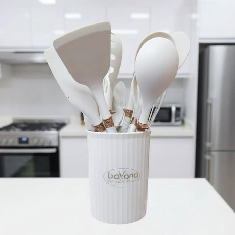 12pcs Silicone Non-Stick Cookware Set with Storage Bucket Kitchen & Dining Kitchen Utensil Sets