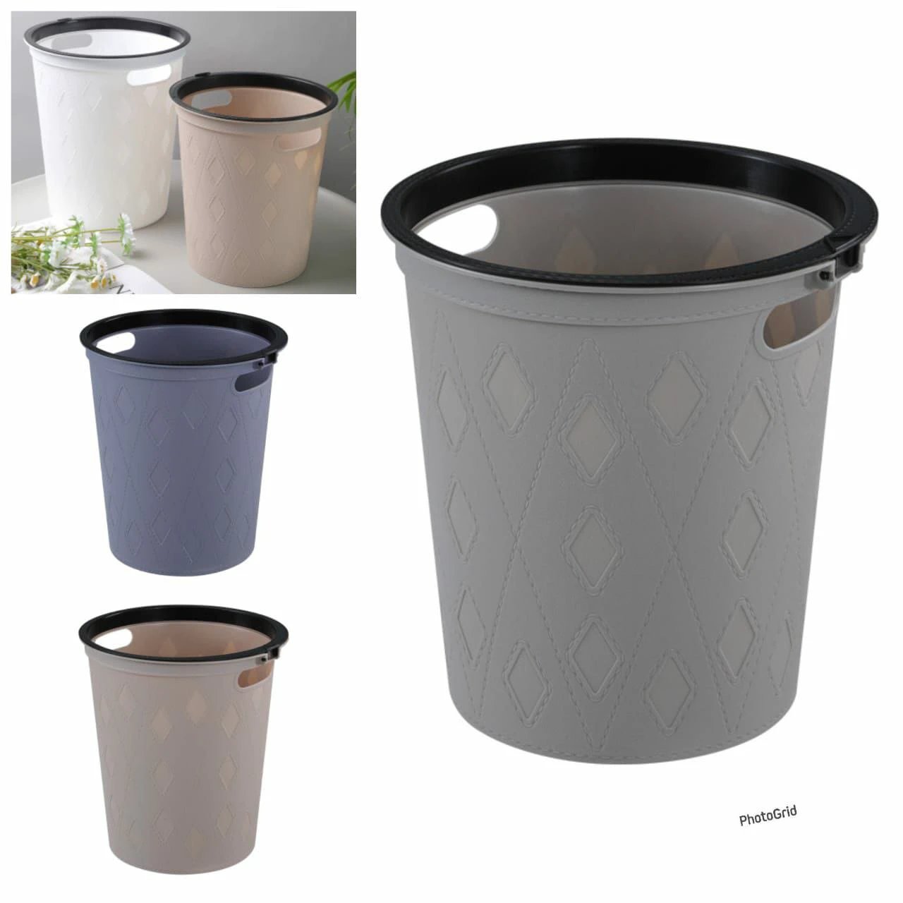 Round Metal Wire Dustbin 26.5cm Home & Office Wastebaskets