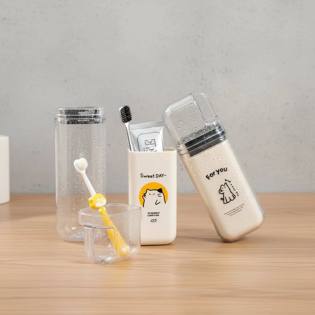 EasyCap Portable Travel Toothbrush Case & Mouthwash Cup Health & Beauty Toothbrush Covers