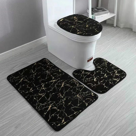 Marble Bathroom Mats – 3pcs Set Bathroom Mats Bath Mats & Rugs