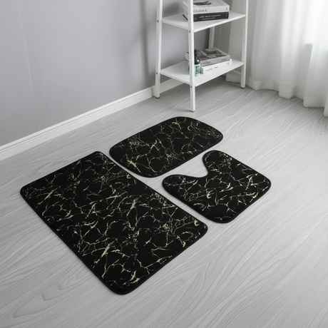 Marble Bathroom Mats – 3pcs Set Bathroom Mats Bath Mats & Rugs