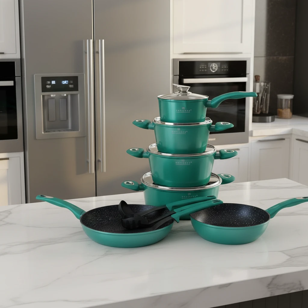 Edenberg Cookware Set – 15pcs Cookware Sets Cookware Sets