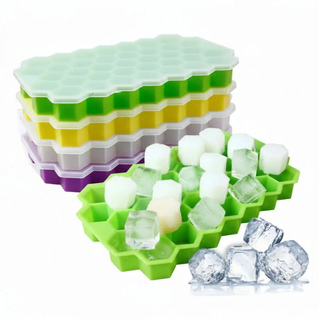 Honeycomb Silicone Ice Cube Mould with Lid Kitchen Tools Ice Cube Trays