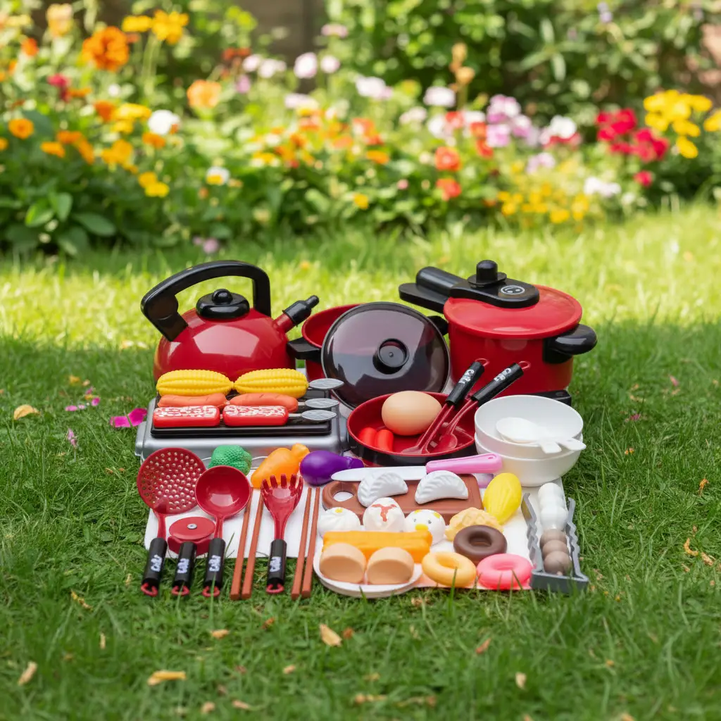 Kids Kitchen Cookware Pretend Play Set Educational Toys Toy Cookware