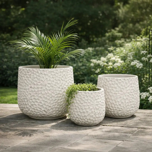 3-Piece Premium Concrete Planter Set Planters Planters