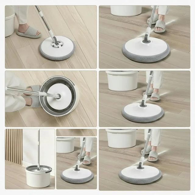 Hands-Free 360° Spin Mop with Bucket Cleaning Supplies Mops