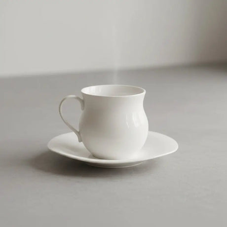 Ceramic Cup & Saucer Set – White, 200ml, 6pcs Kitchen & Dining Coffee & Tea Cups