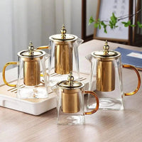 Heat Resistant Glass Teapot with Stainless Steel Infuser Kitchen & Dining Teapots