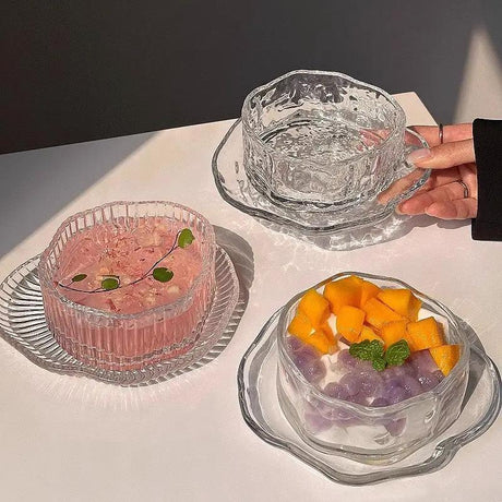 Cloud Glass Dessert Bowl Set Kitchen & Dining Serving Bowls