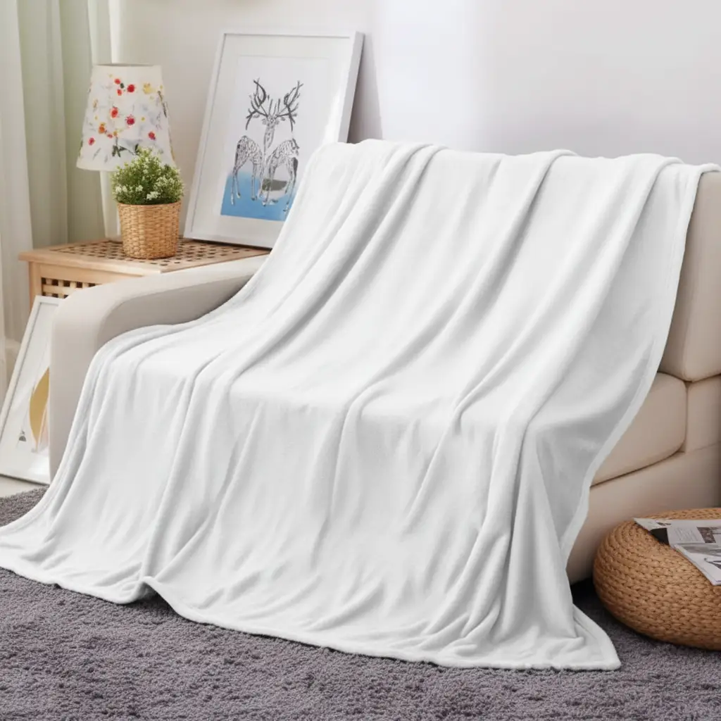Plain Fleece Blanket – 6x6ft Bedding & Blankets Throw Blankets