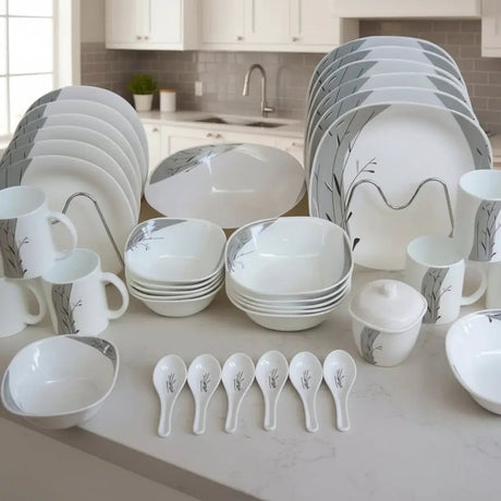 39-Piece Ceramic Dinner Set – White & Gold Dinnerware & Table Setting Dinnerware Sets