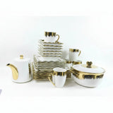 26pc Gold Detail Porcelain Dinner Set Collection Kitchen & Dining Dinnerware Sets