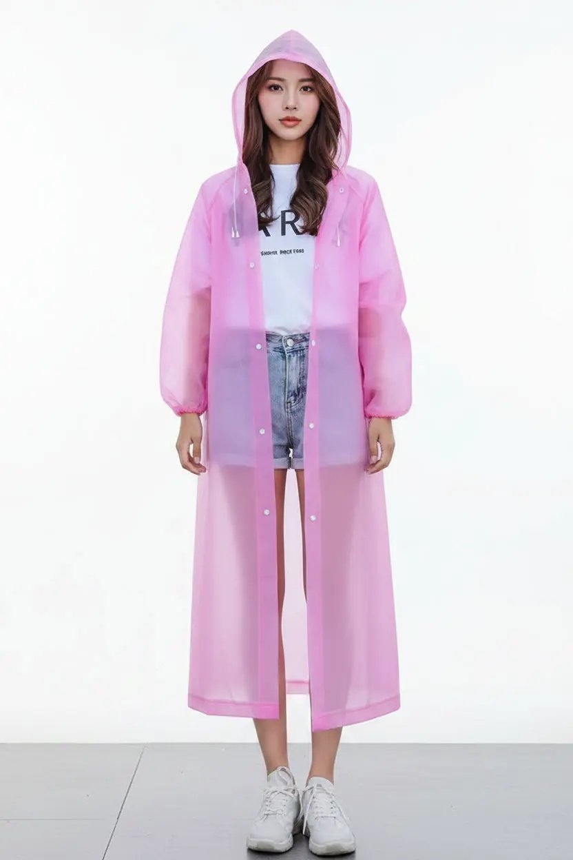 Adult Unisex Hooded Waterproof Poncho Raincoat Apparel & Outerwear Rain Coats