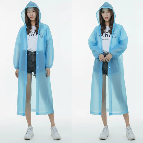 Adult Unisex Hooded Waterproof Poncho Raincoat Apparel & Outerwear Rain Coats