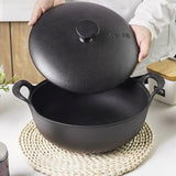 Pre-Seasoned Cast Iron Wok with Lid – 30cm, 5L Cookware Woks