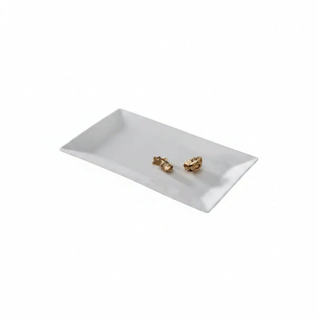 Ceramic Rectangle Shallow Platter – White, 14"x6.5" Kitchen & Dining Serving Platters