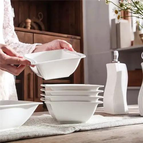 Fancy Shapely Lines Porcelain Bowl Set – 6pcs Kitchen & Dining Bowls