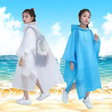 Kids EVA Rain Poncho with Drawstring Hood Kids Rainwear Rain Coats