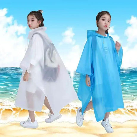 Kids EVA Rain Poncho with Drawstring Hood Kids Rainwear Rain Coats