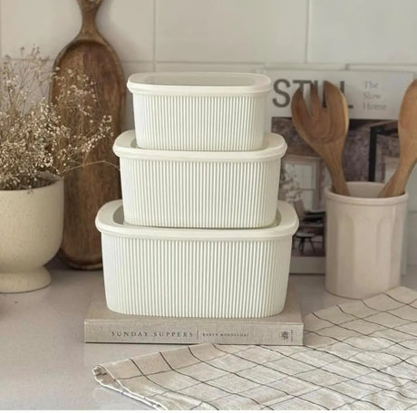 Multipurpose Storage Containers, Set of 3 Kitchen Storage Food Storage Containers
