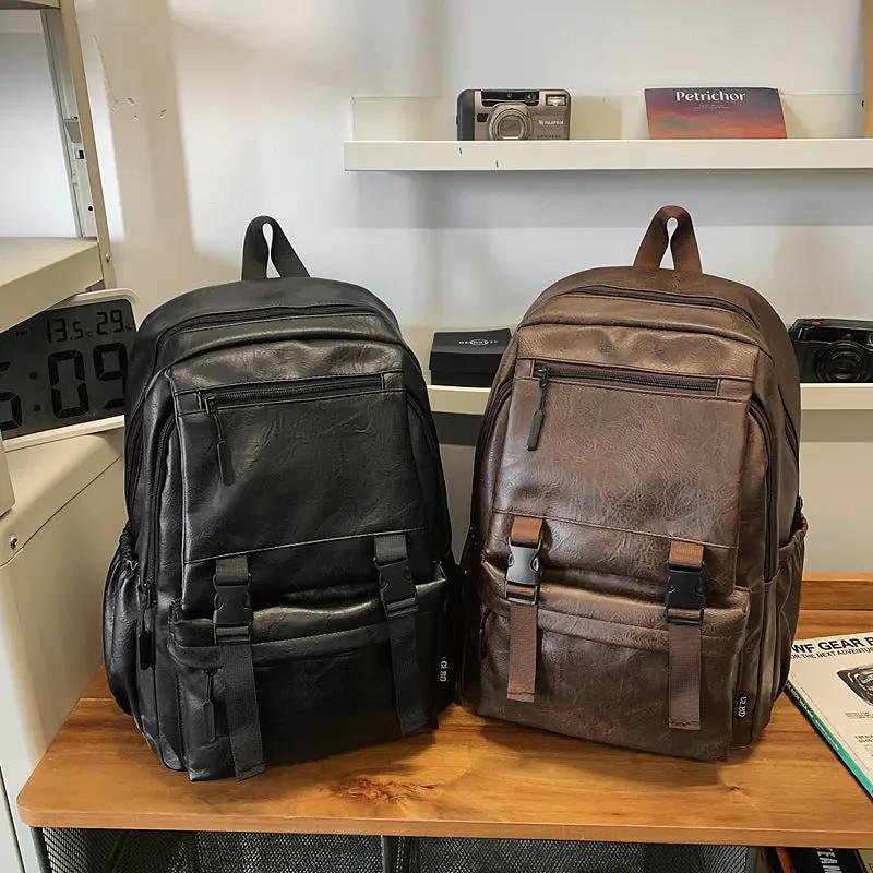 PU Leather Laptop Backpack, Water-Resistant Bags & Backpacks Laptop Backpacks
