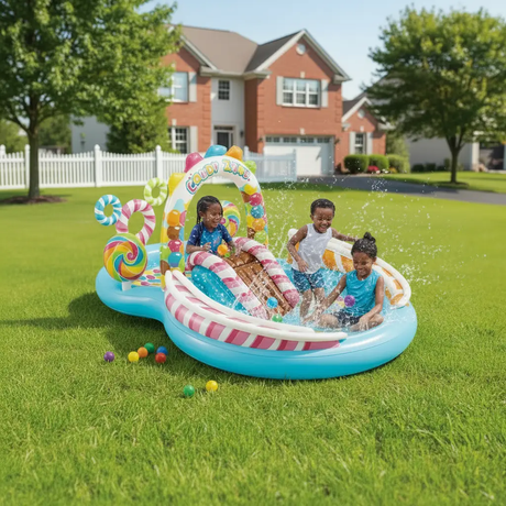 Candy Splash Fun Inflatable Play Pool Kids Outdoor Play Water Parks & Slides