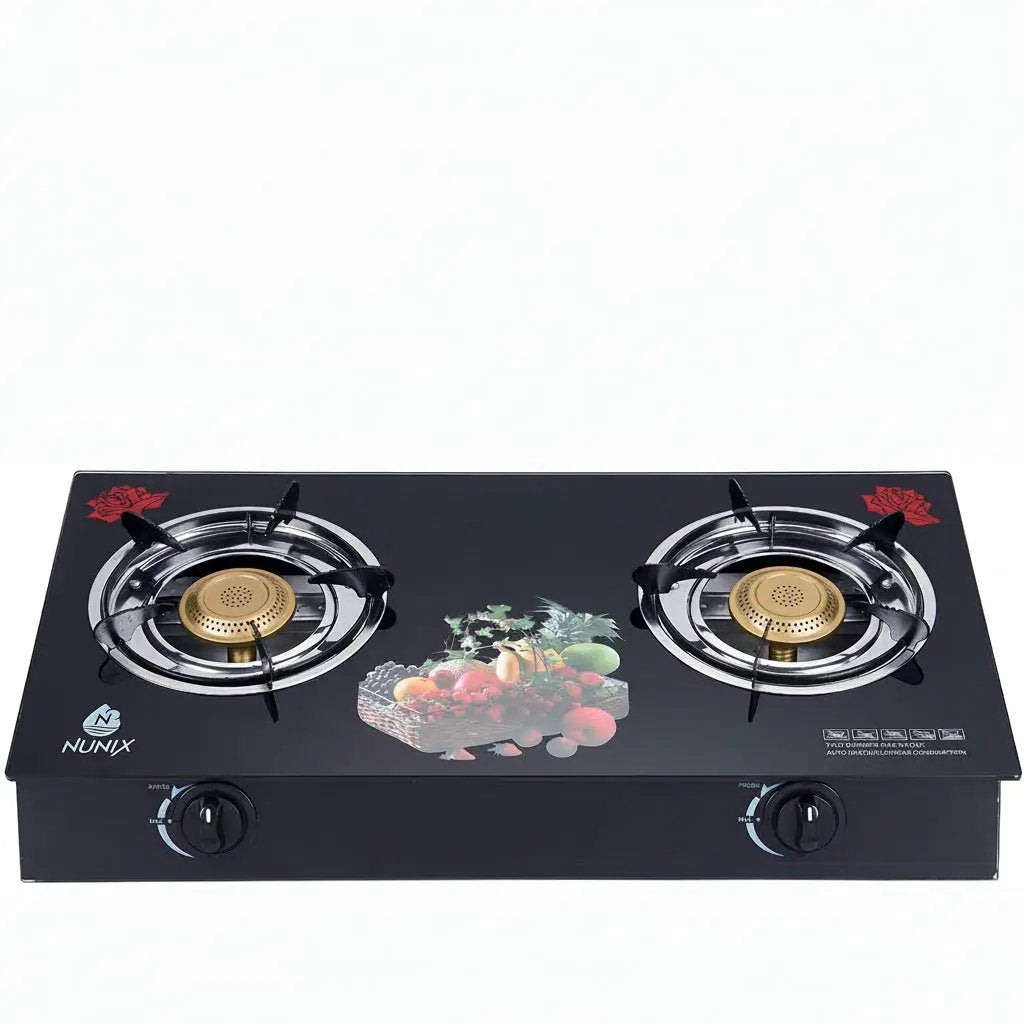 Nunix 2 Burner Glass Top Table Cooker Kitchen Appliances Cooktops