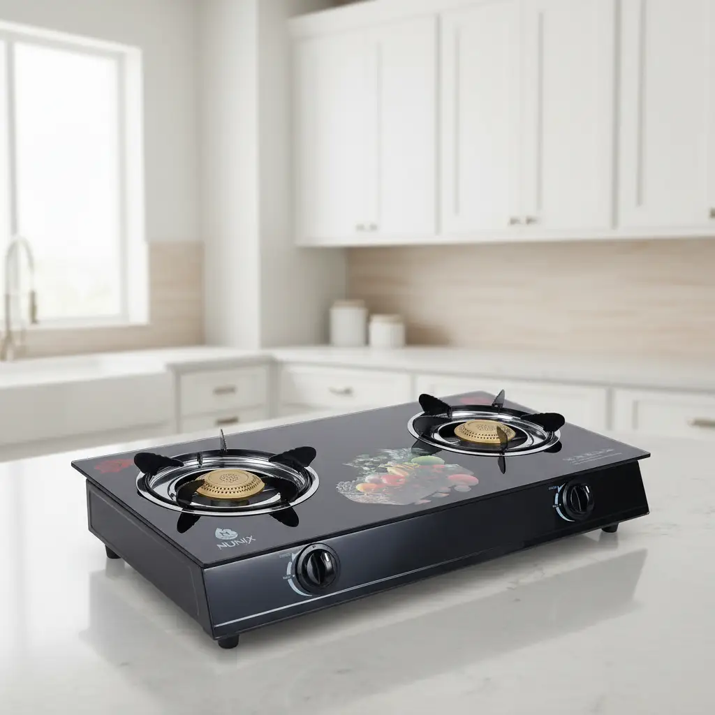 Nunix 2 Burner Glass Top Table Cooker Kitchen Appliances Cooktops