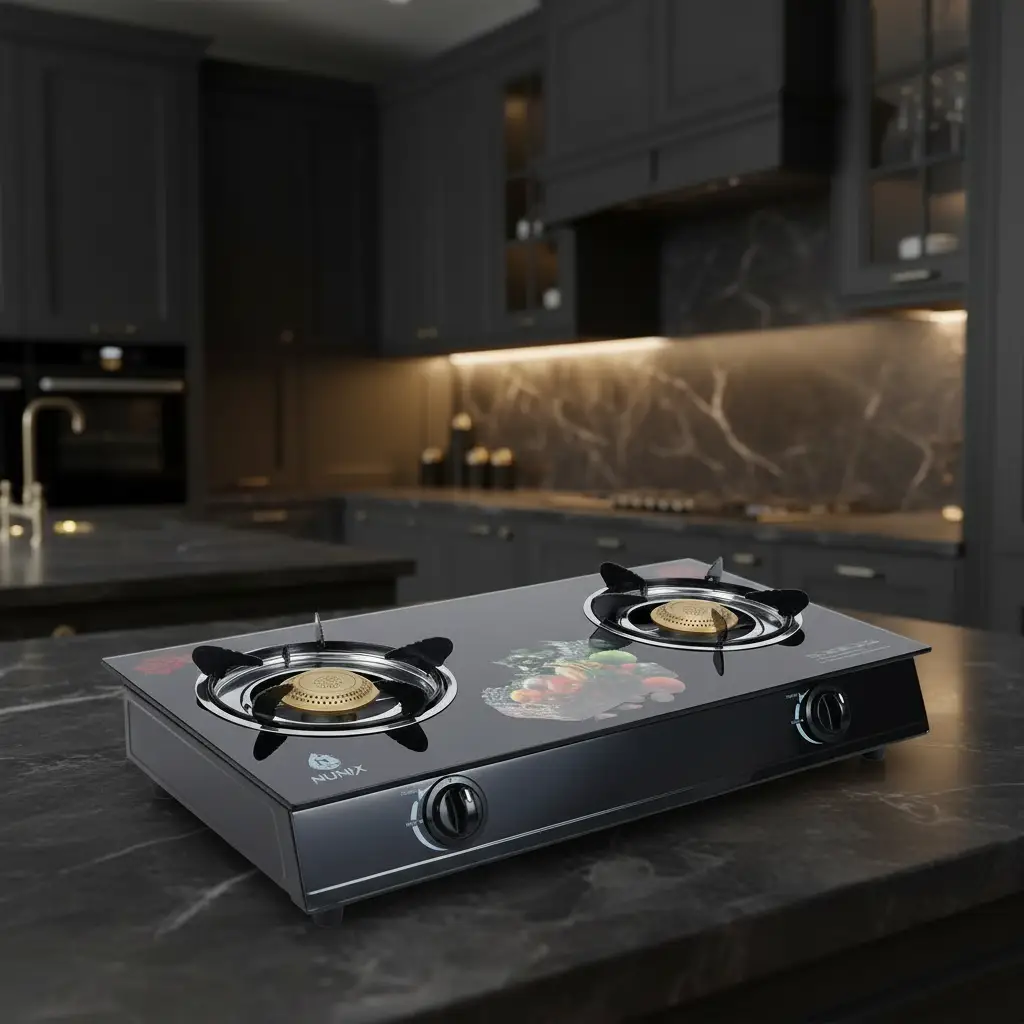 Nunix 2 Burner Glass Top Table Cooker Kitchen Appliances Cooktops