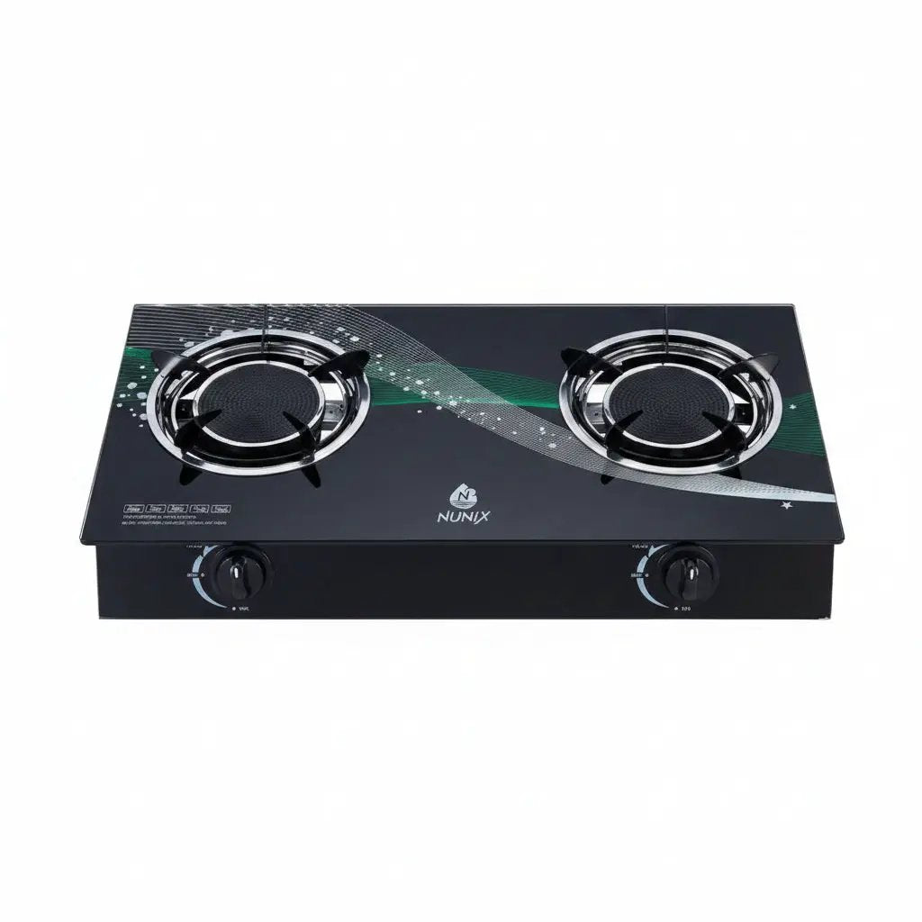Nunix 2 Burner Infrared Glass Top Table Cooker Kitchen Appliances Portable Cooking Stoves
