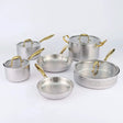 Triple-Ply S/S Hammered Stainless Steel Cookware Set – 10pcs Cookware Cookware Sets