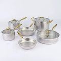 Triple-Ply S/S Hammered Stainless Steel Cookware Set – 10pcs Cookware Cookware Sets
