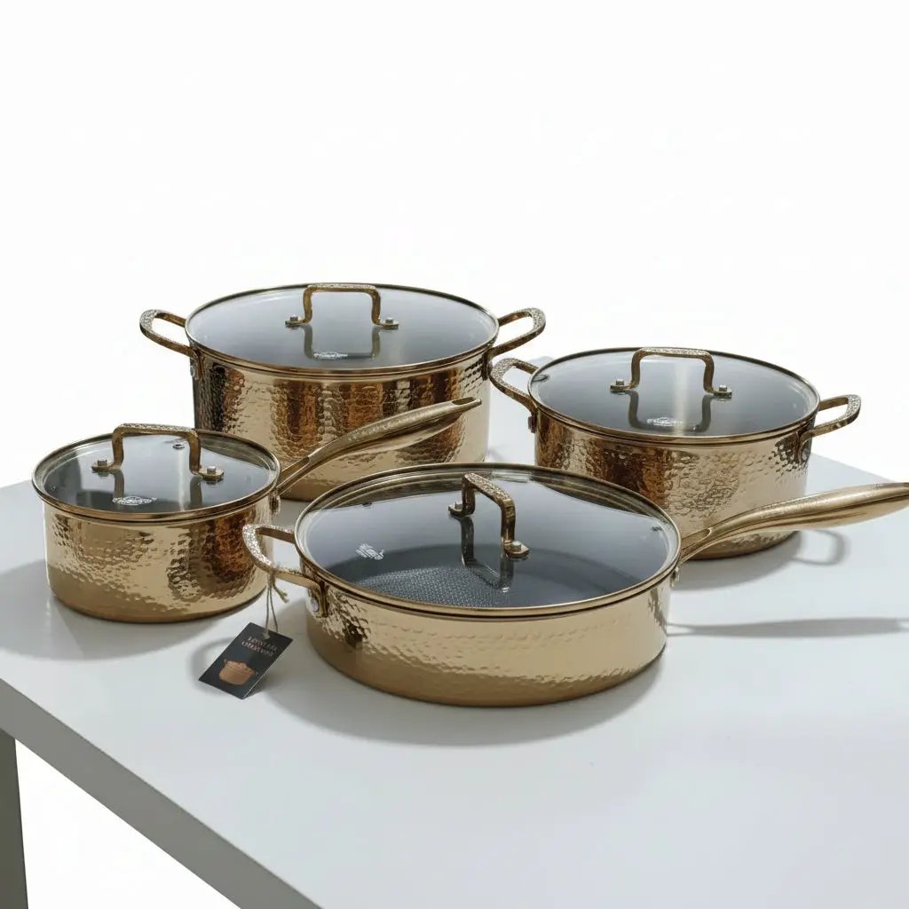 VK 99 Golden 8PCS Stainless Steel Cookware Set Cookware Cookware Sets