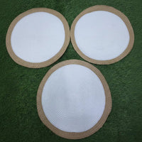 Round Braided Table Mats – Set of 6, 38cm Table Decor Placemats