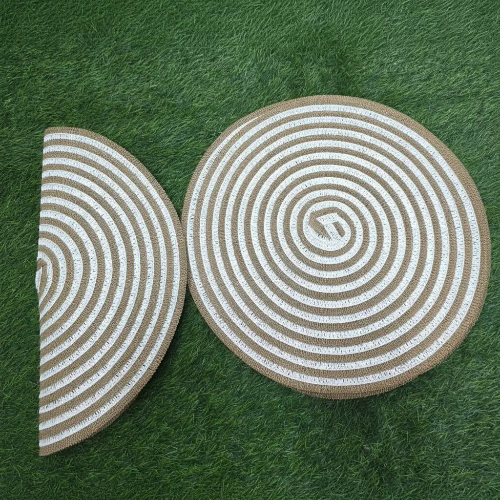Round Braided Table Mats – Set of 6, 38cm Table Decor Placemats