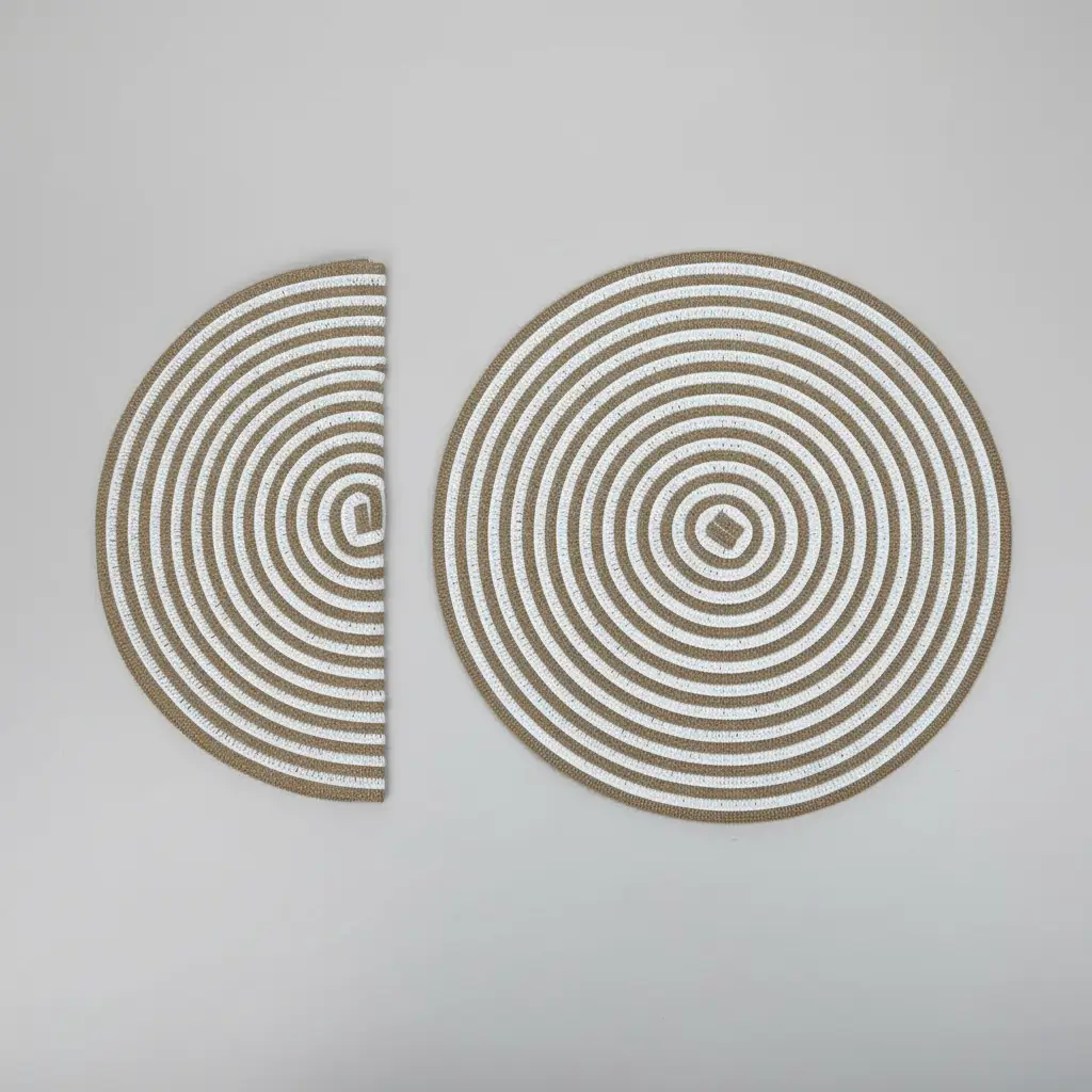 Round Braided Table Mats – Set of 6, 38cm Table Decor Placemats
