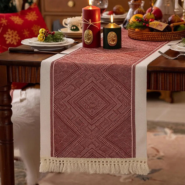 Nordic Waterproof Cotton Linen Table Runner – 35cm Wide Table Linen & Runners Table Runners