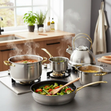 Premium Stainless Steel Cookware Set with Kettle – 12pcs Cookware Cookware Sets