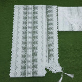 White Lace Embroidered Floral Table Runner – 35x210cm Table Linen Table Runners