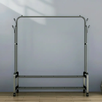 Double Layer Garment Rack, Black/White Garment Rack Garment Racks