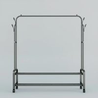 Double Layer Garment Rack, Black/White Garment Rack Garment Racks