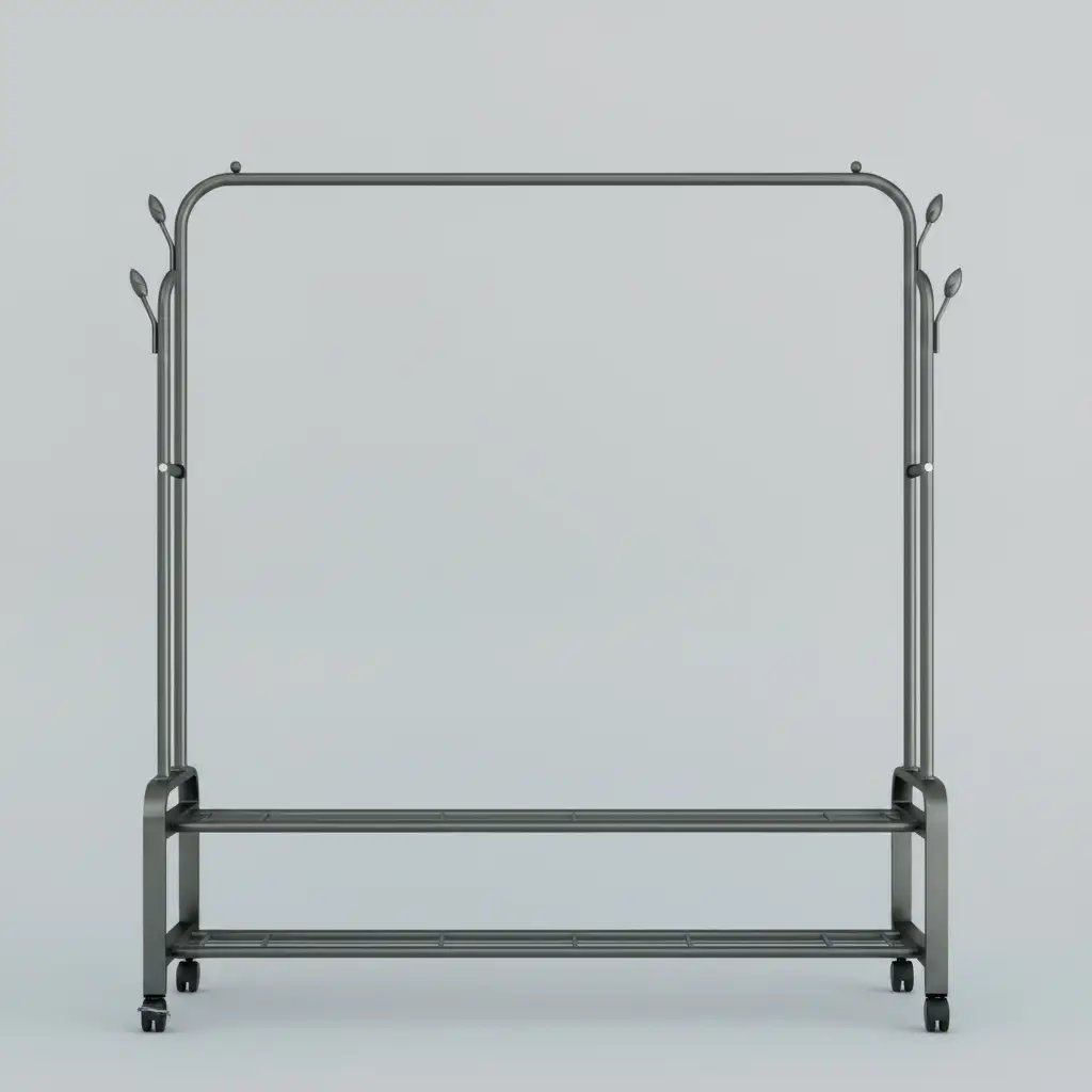 Double Layer Garment Rack, Black/White Garment Rack Garment Racks