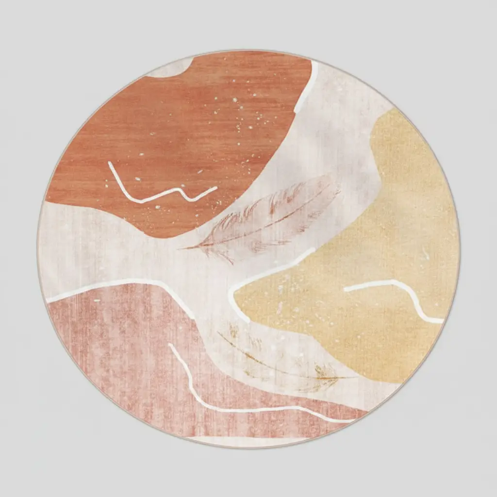 Modern Light Luxury Round Carpet, 80x80cm Rugs & Carpets Rugs