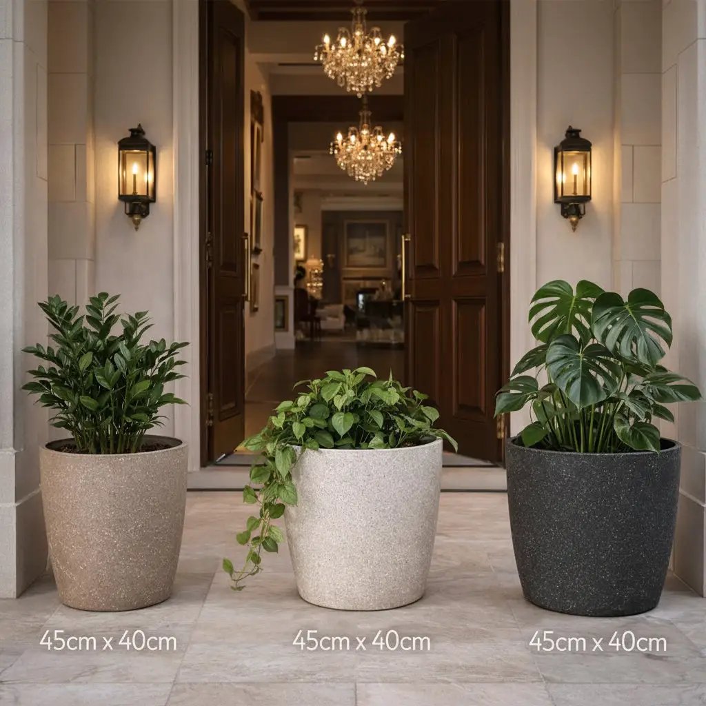 Premium Marble Coated Minimalist Flower Planter Planters & Pots Planters